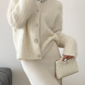 V-Neck Slim-Fit Knit Cardigan