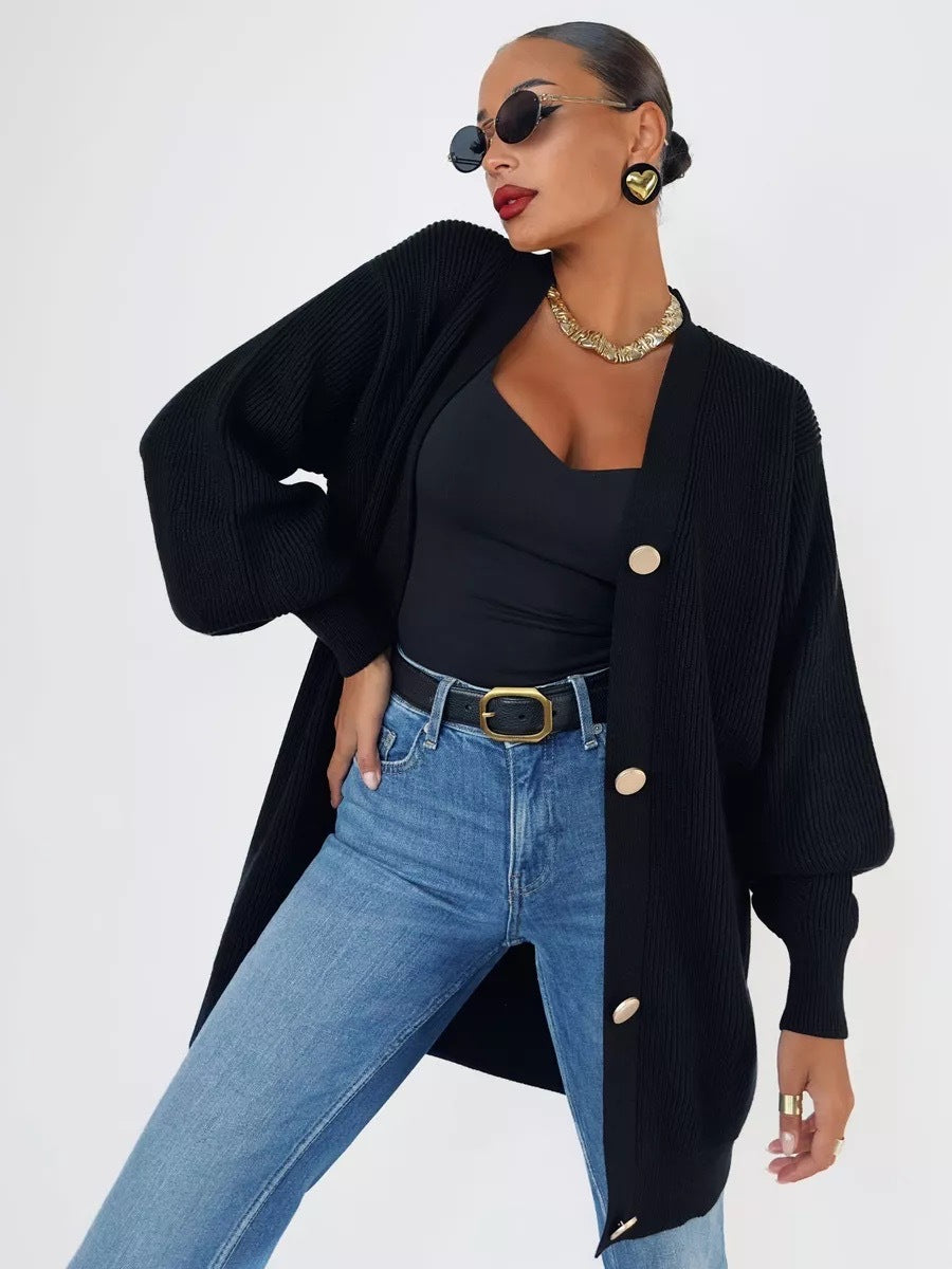 Solid Loose Knit Cardigan