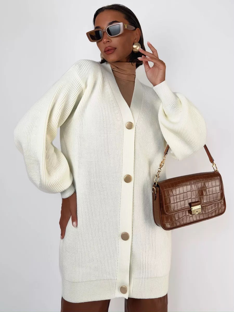 Solid Loose Knit Cardigan