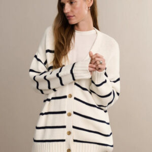 Striped Loose Knit Cardigan